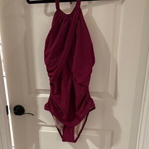 Chic Burgundy One-Piece Swimsuit